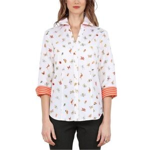 Hinson Wu Loretta Happy Bugs 3/4 Sleeve Button Down Shirt